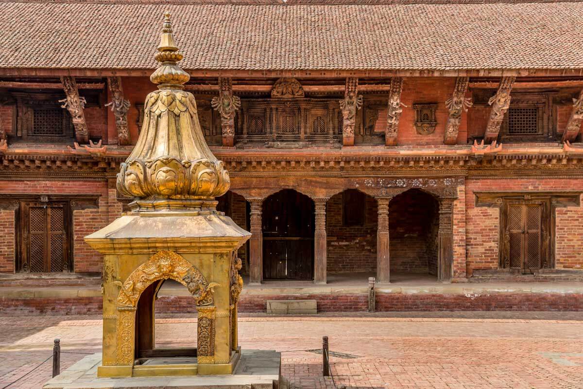 Entrance courtyard of the Patan Museum near Kathmandu Nepal
