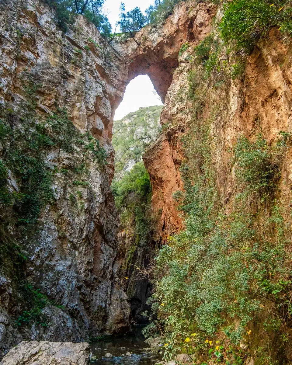 God's Bridge in Akchour Talassemtane National Park on a tour from Chefchaouen Morocco