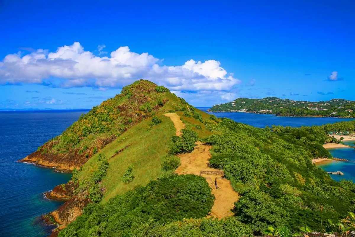 Historic fortification on Pigeon island Saint Lucia