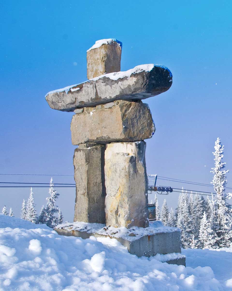 Inukshuk on Whistler mountain in Whistler Canada