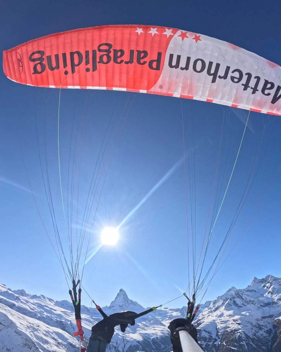 Matterhorn Paragliding on a tour from Zermatt Switzerland