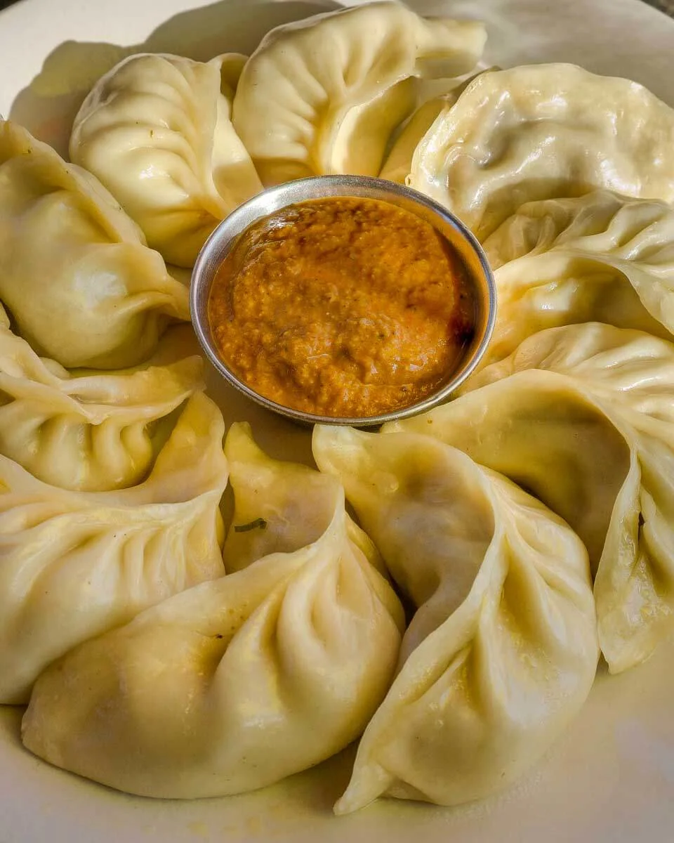Momos eatenb on a food tour in Kathmandu Nepal