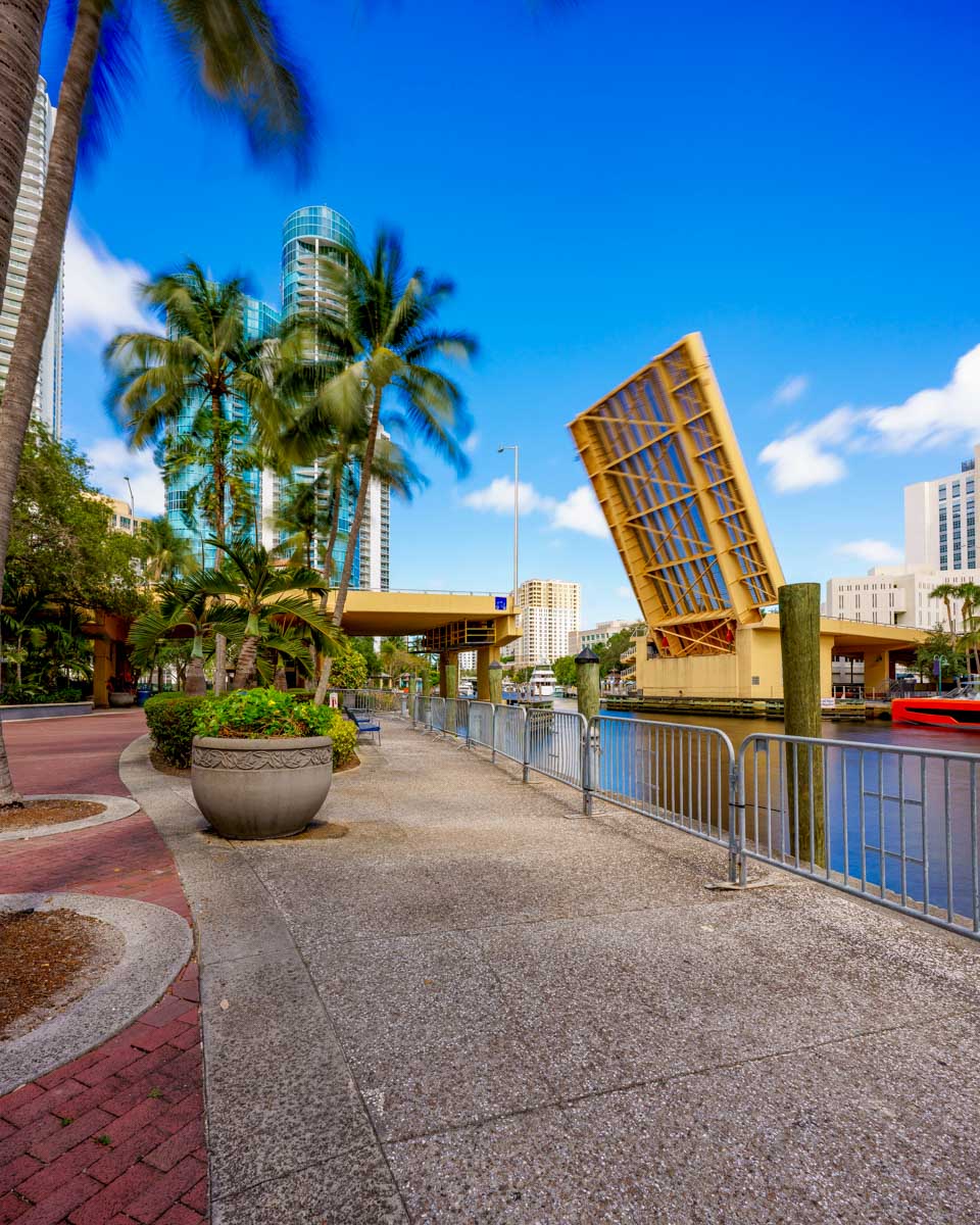 New River drawbridge. Fort Lauderdale Florida on the Riverwalk