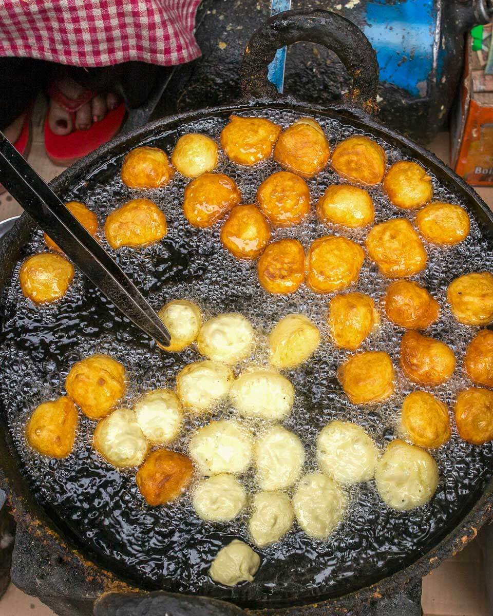 Street food in Kathmandu Nepal eaten on a tour