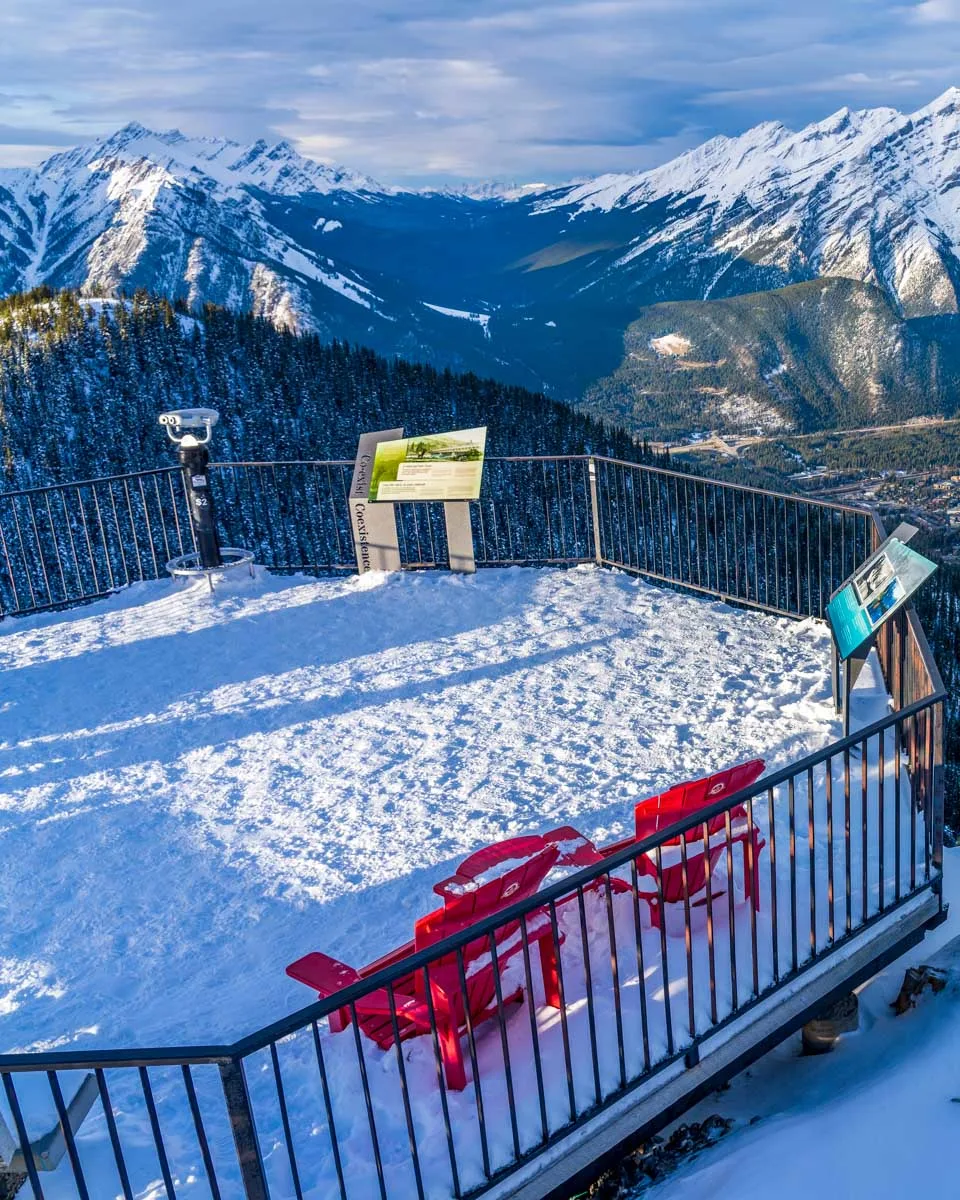 Sulphur Mountain view after Banff Gondola ride in Canada