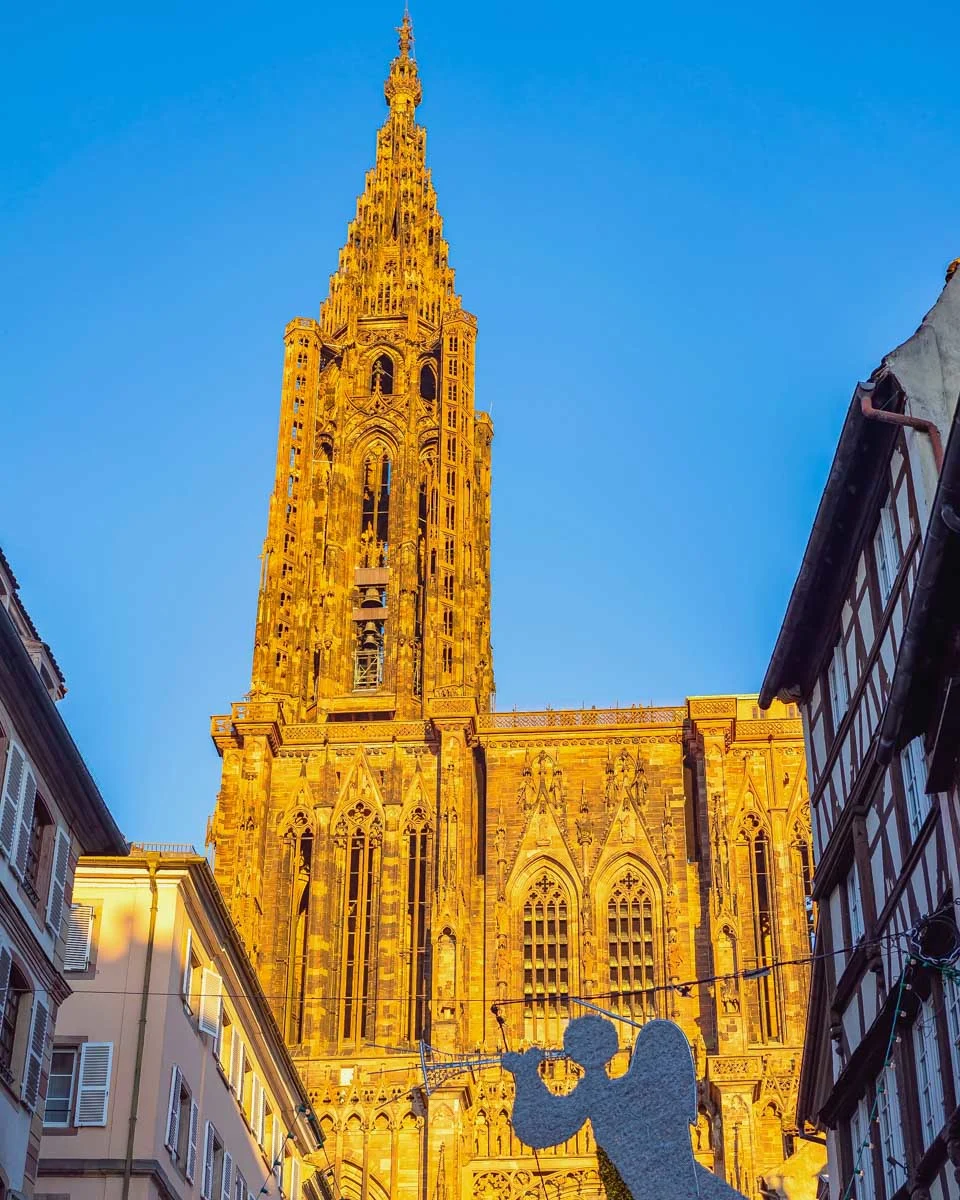 Sunlit Strasbourg Cathedral in Strasbourg France