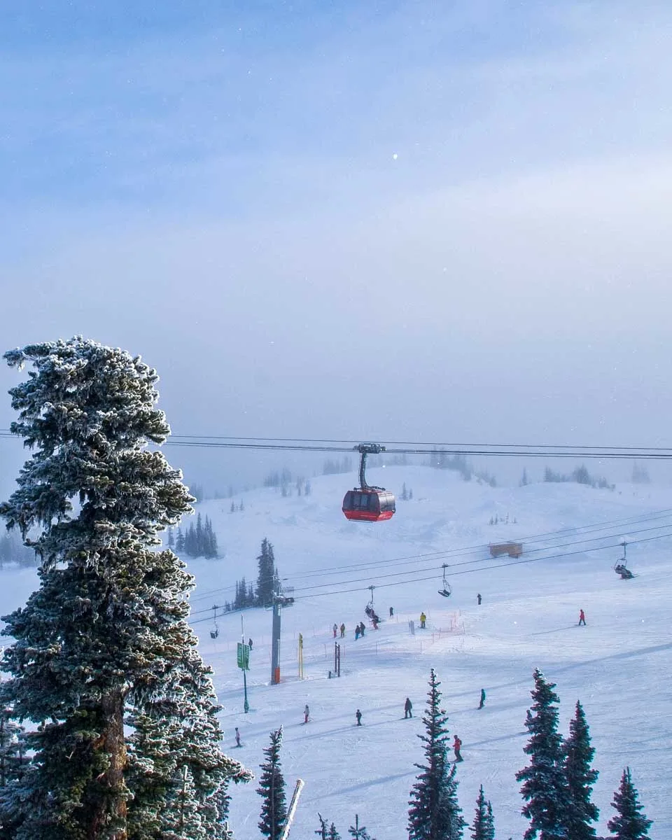 The peak 2 peak gondola in Whistler Canada winter