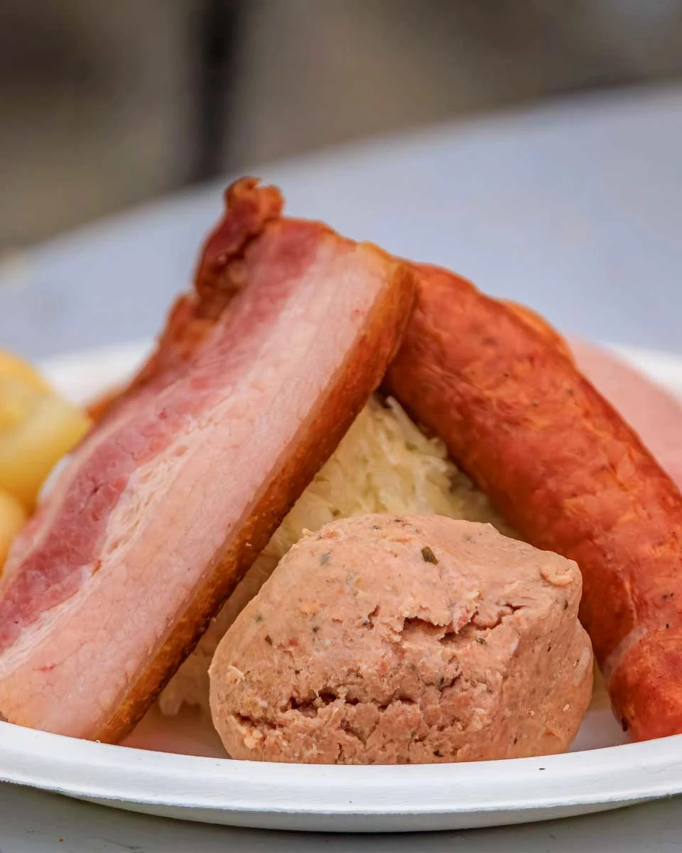 Traditional Alsacian choucroute garnie in Strasbourg France on a food tour