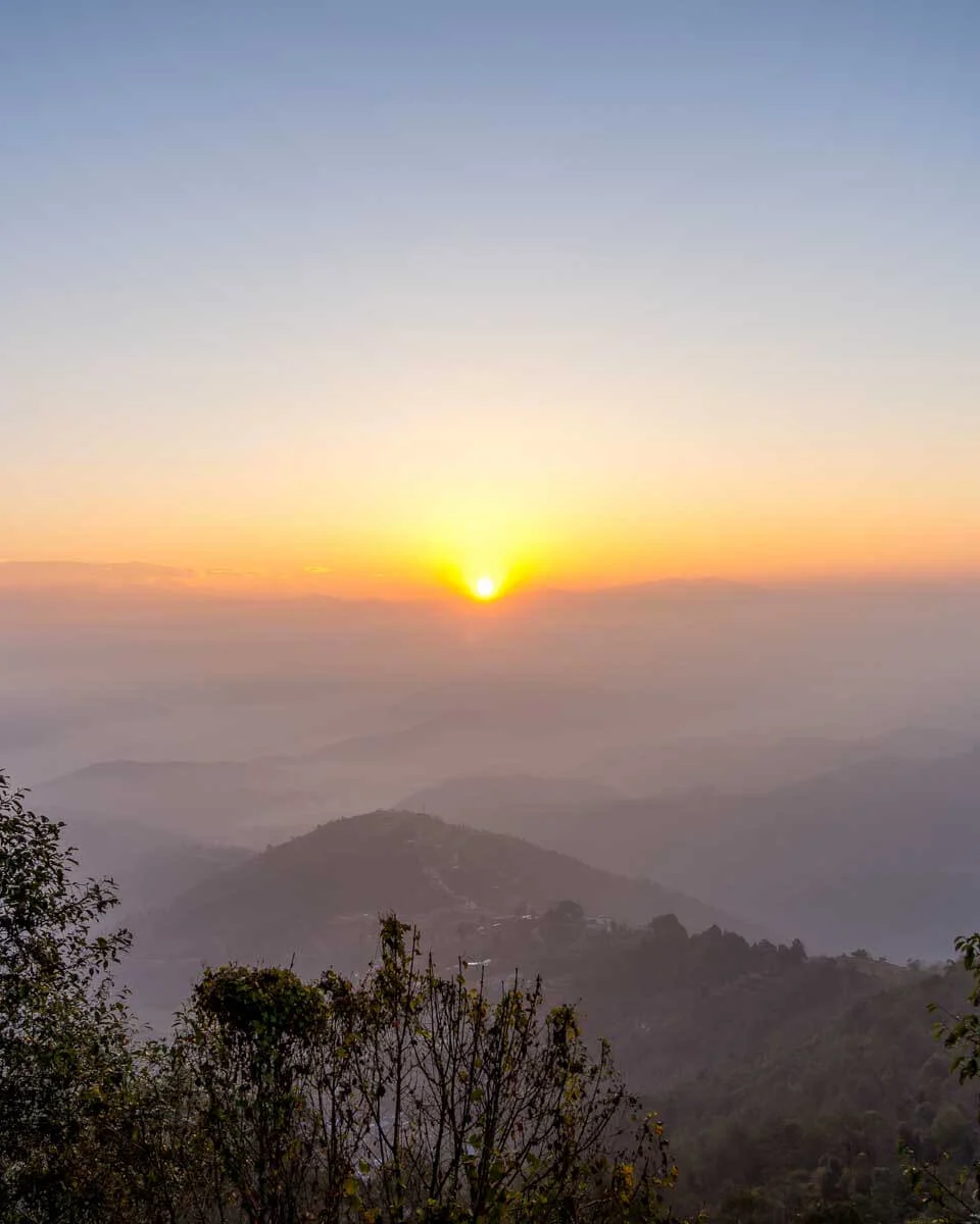 View of Nagarkot village, Nepal at sunrise on a tour from Kathmandu (2)