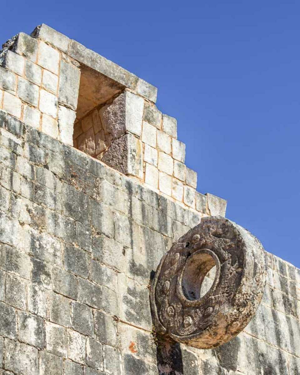 A-ring-at-the-Great-Ball-Court-in-Chichen-Itza-Mexico on a tour from Cancun
