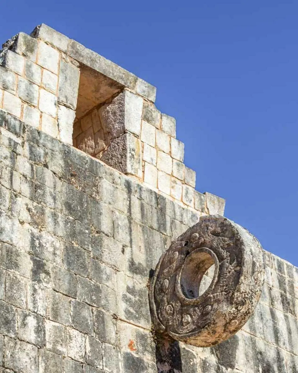 A-ring-at-the-Great-Ball-Court-in-Chichen-Itza-Mexico on a tour from Cancun