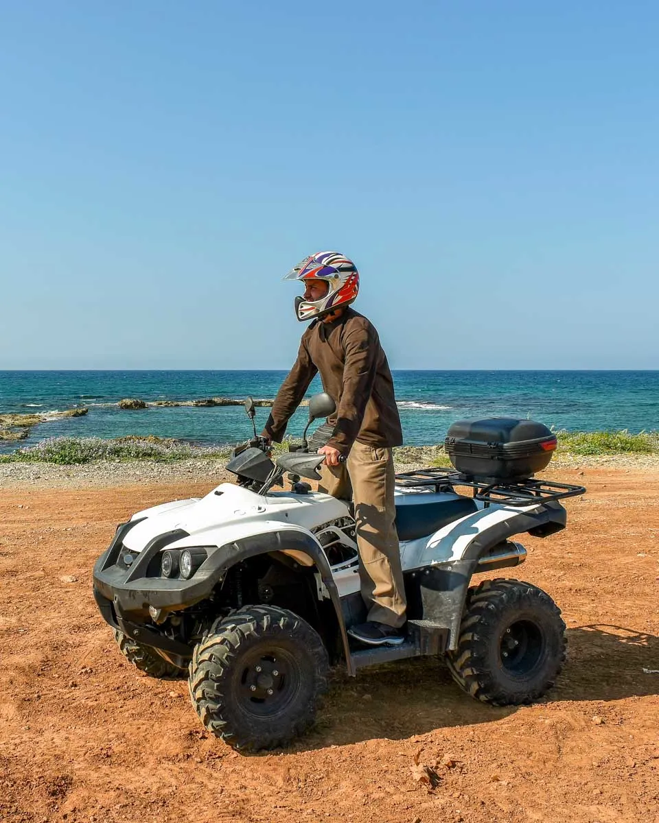 An ATV by the Atlantic Ocean on a tour from Essaouira, Morocco
