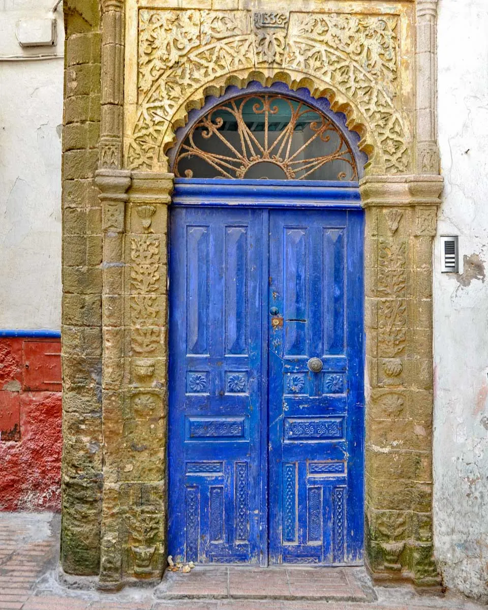 An old door in the Jewish Quarter of Essaouira Morocco