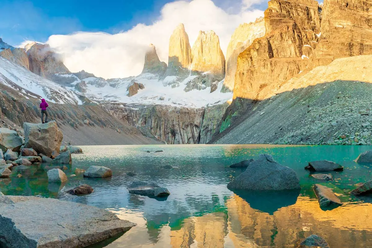 Bailey on the Torres del Paine National Park W trek in Argentina