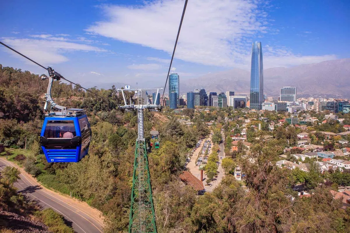 Cable car in Santiago Chile seen on a private tour