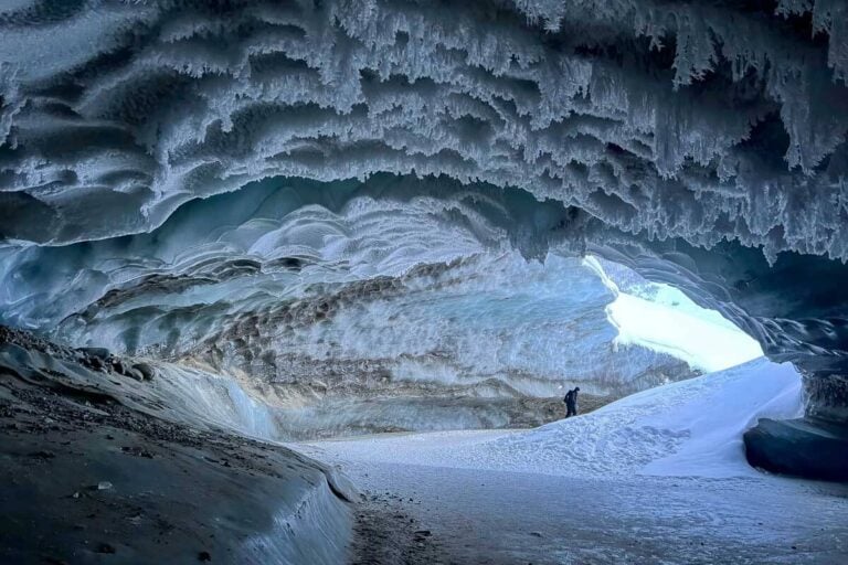 Castner Glacier Ice Cave seen near Fairbanks Alaska