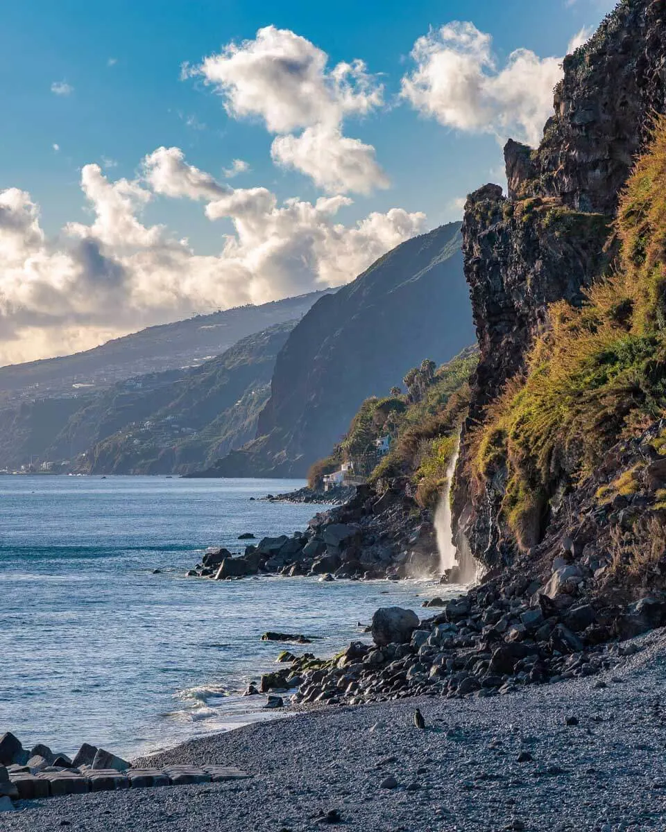 Cliffs near Beach in Ponta do Sol, Madeira, Portugal