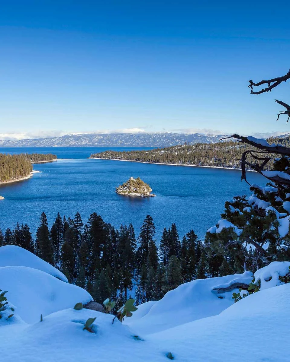 Emerald Bay seen in the winter Lake Tahoe