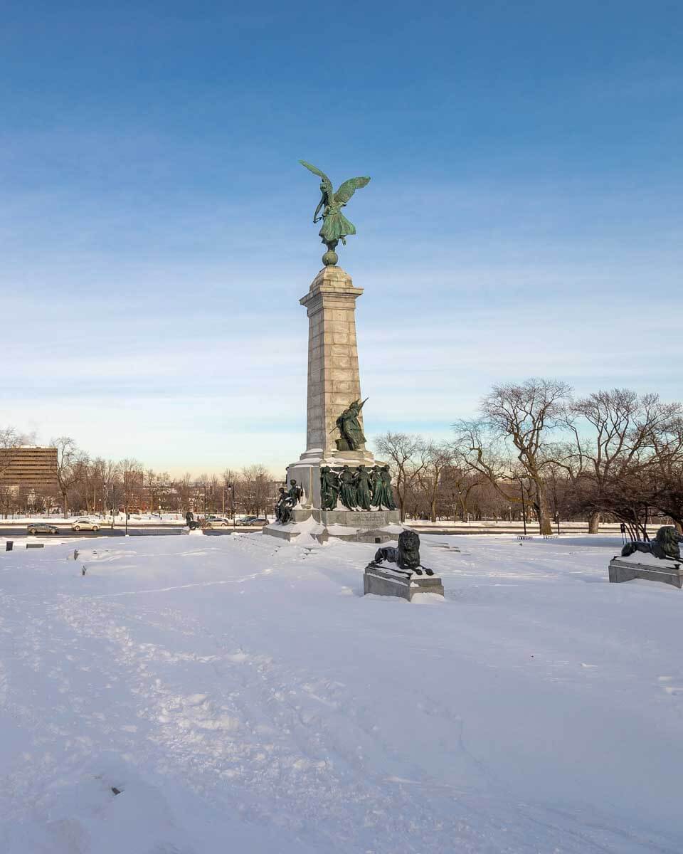 Mount Royal Park in Montreal Quebec winter