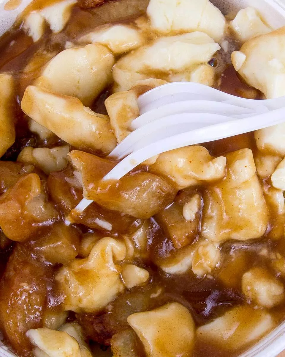 Poutine eaten on a food tour in Montreal, Quebec, Canada 1