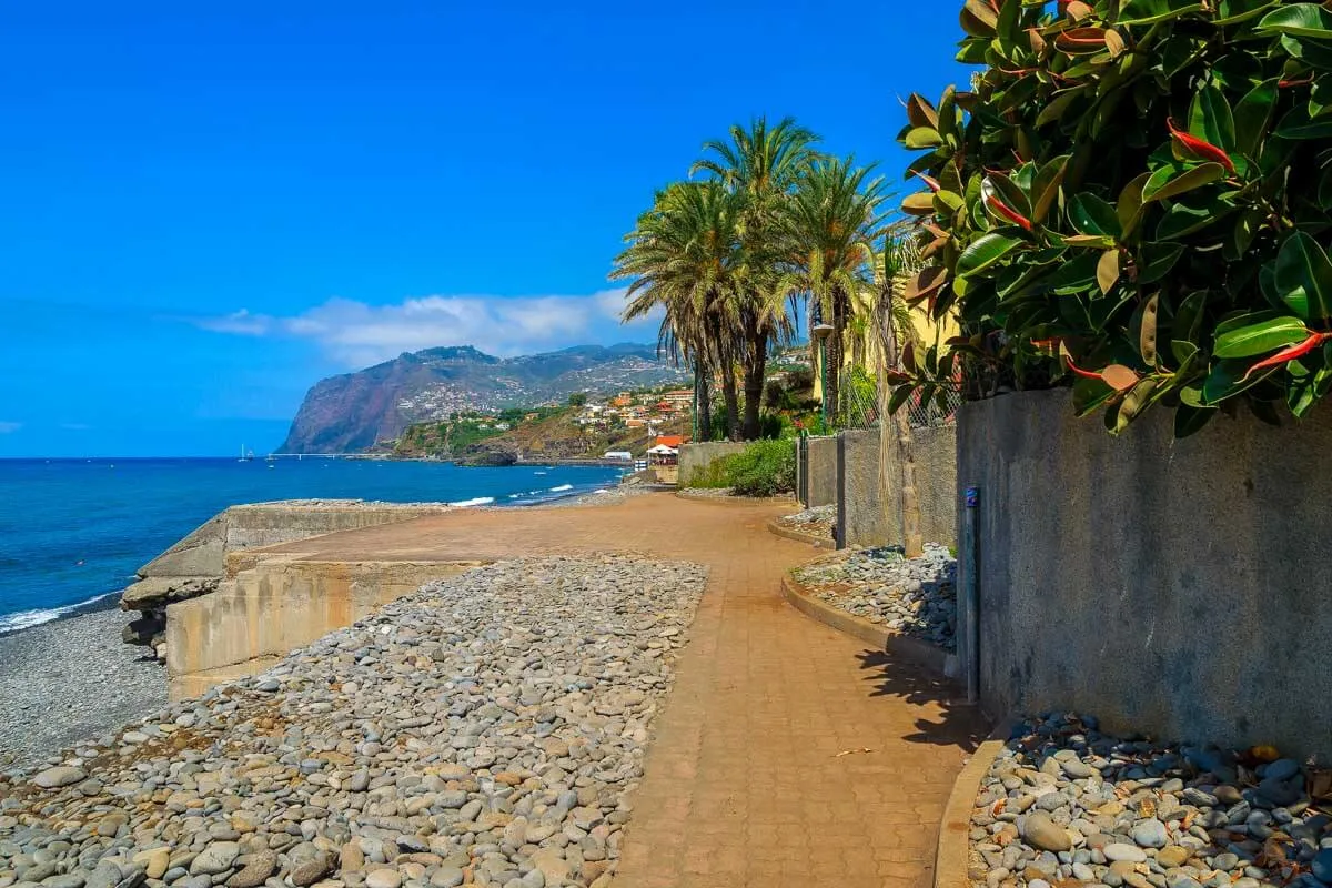 The coastal promenade in S&atilde;o Martinho Madeira Portugal