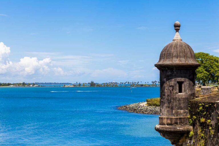View of San Juan from the Morro Castle in Old Town San Juan Puerto Rico