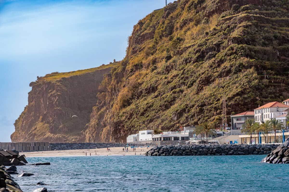 View of the beach in Calheta, Madeira Island, Portugal