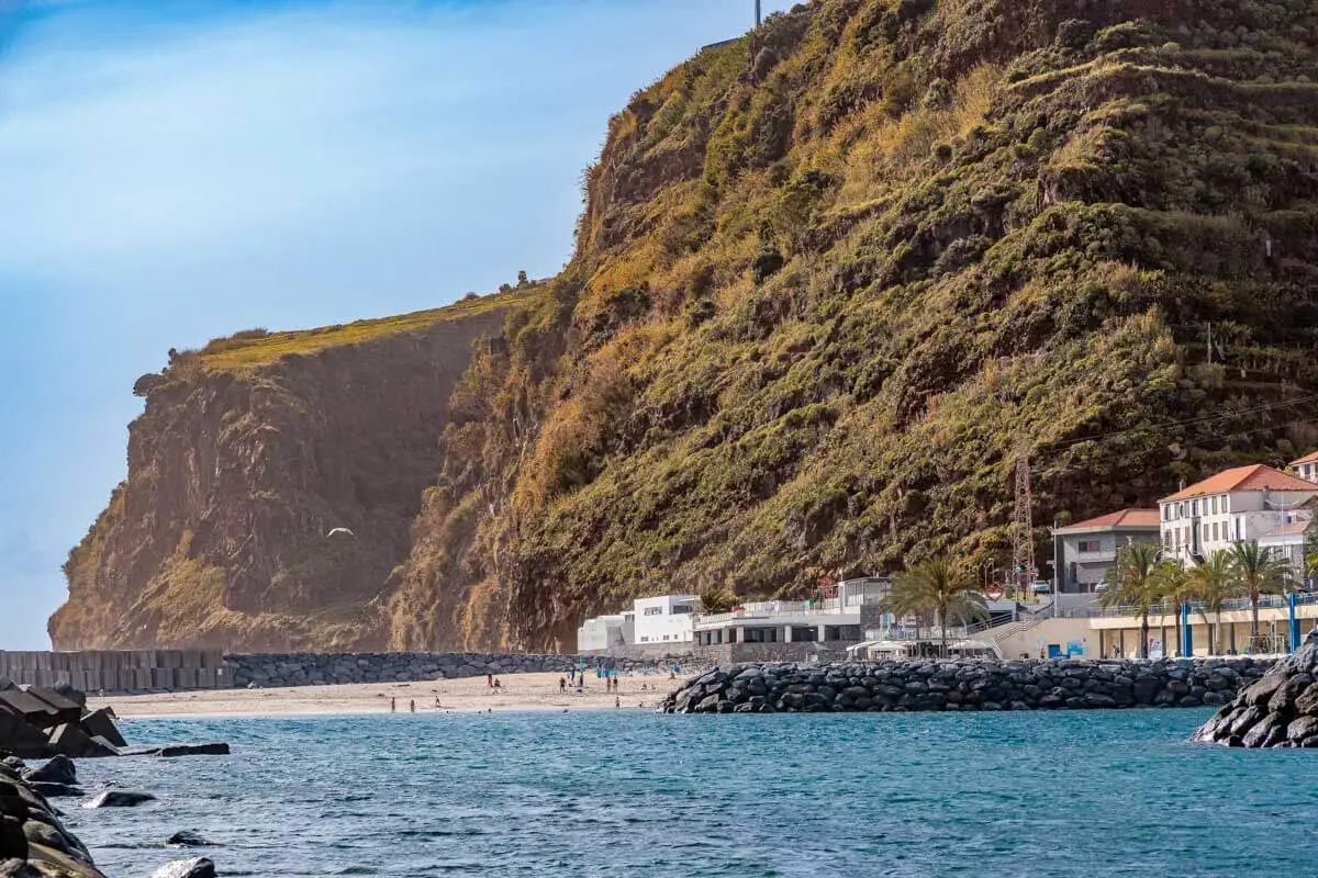 View of the beach in Calheta, Madeira Island, Portugal