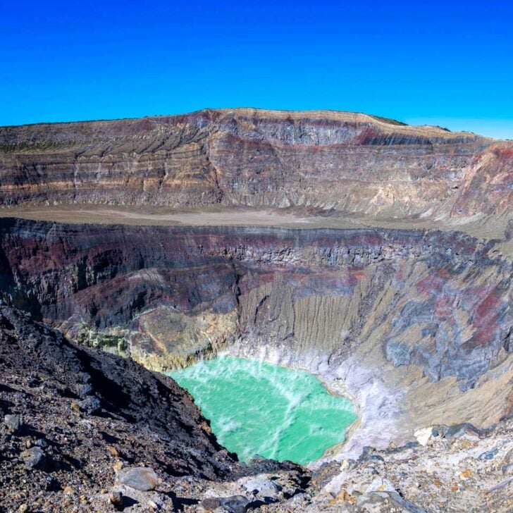 Crater of Santa Ana Volcano on a hiking tour from San Salvador El Salvador