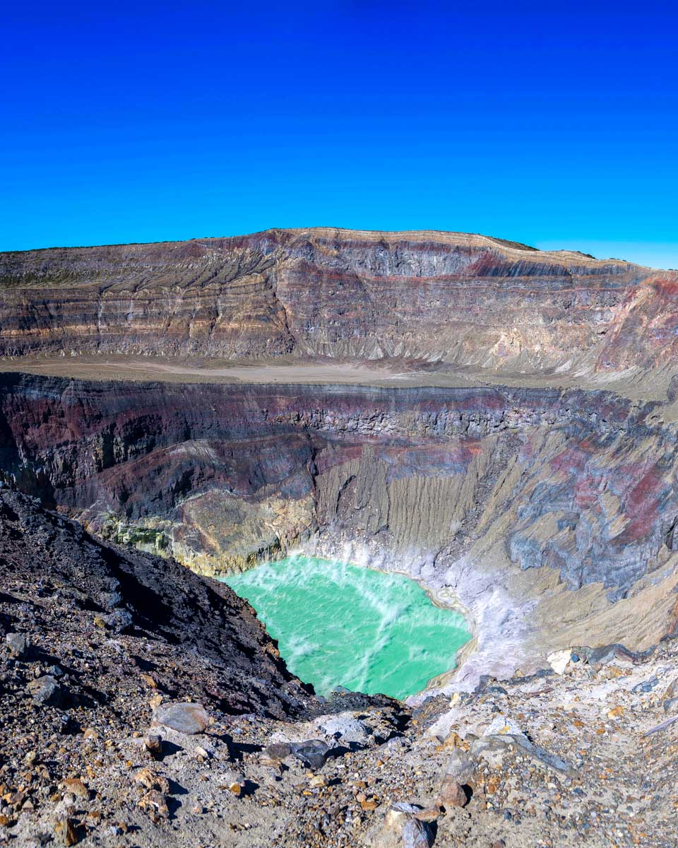 Crater of Santa Ana Volcano on a hiking tour from San Salvador El Salvador