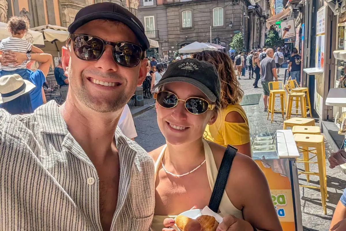 Daniel and Bailey take a selfie in Italy