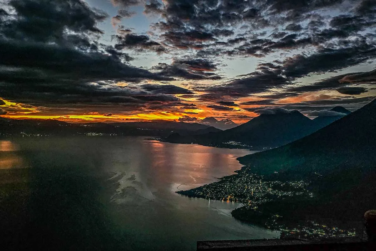 El Rostro Maya aka Indian Nose seen at sunrise on a tour from San Pedro Lake Atitlan Guatemala