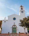 Exterior of the Iglesia de San Pedro church in Calella de Palafrugell near Costa Brava Spain