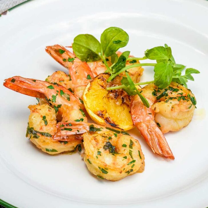 Grilled Mooloolaba prawns seen on a cruise Sunshine Coast Australia