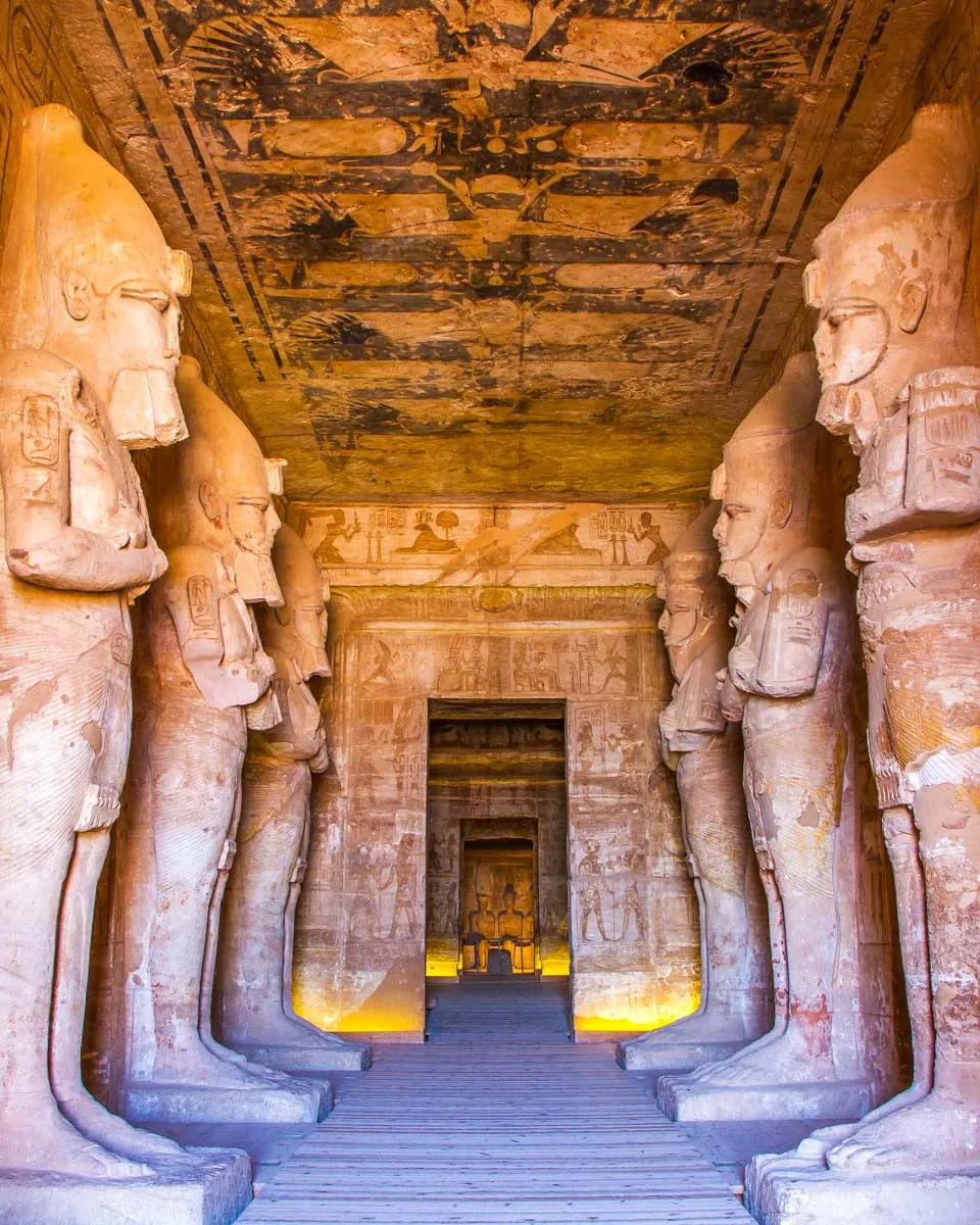 Inside the Abu Simbel Temple on a cruise from Aswan Egypt