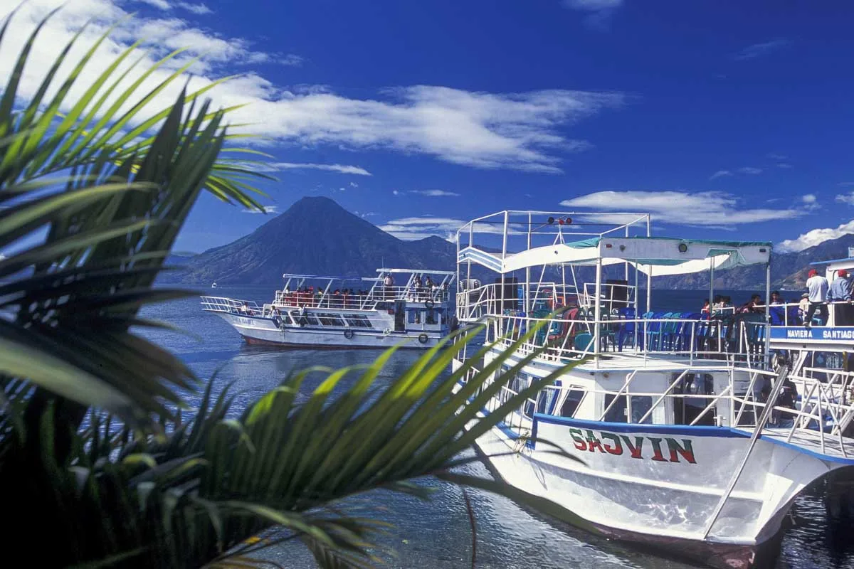 Lanchas seen on Lake Atitlan Guatemala
