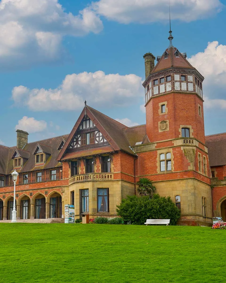 Miramar Palace seen in San Sebastian on a sunny day in Spain