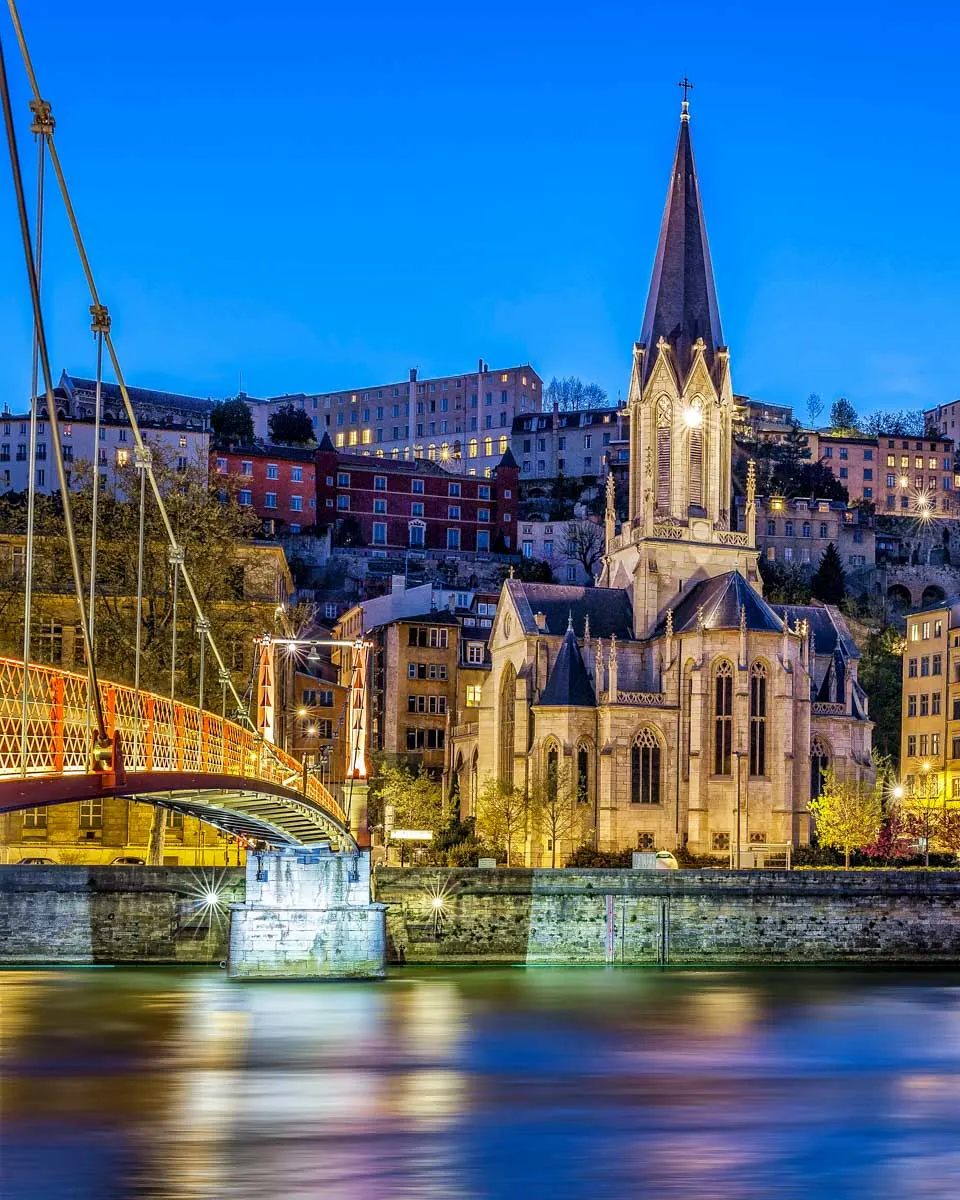 Old Town aka Vieux Lyon France at night