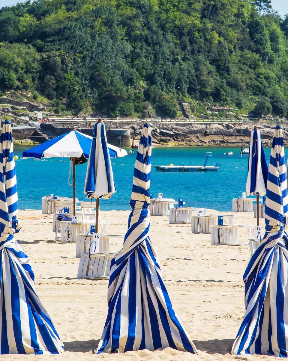 Ondarreta Beach seen in San Sebastian Spain