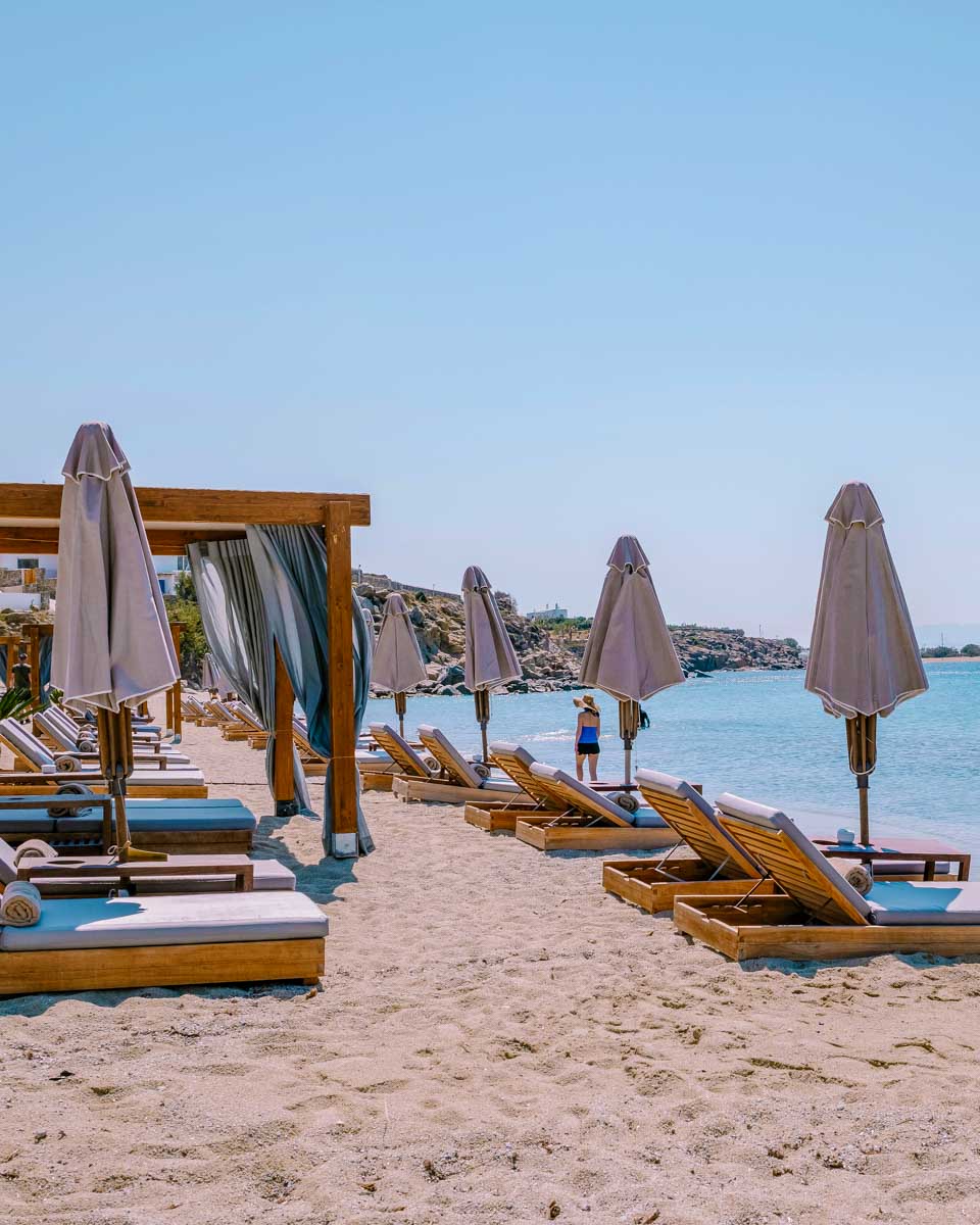 Platis Gialos Beach in Mykonos Greece