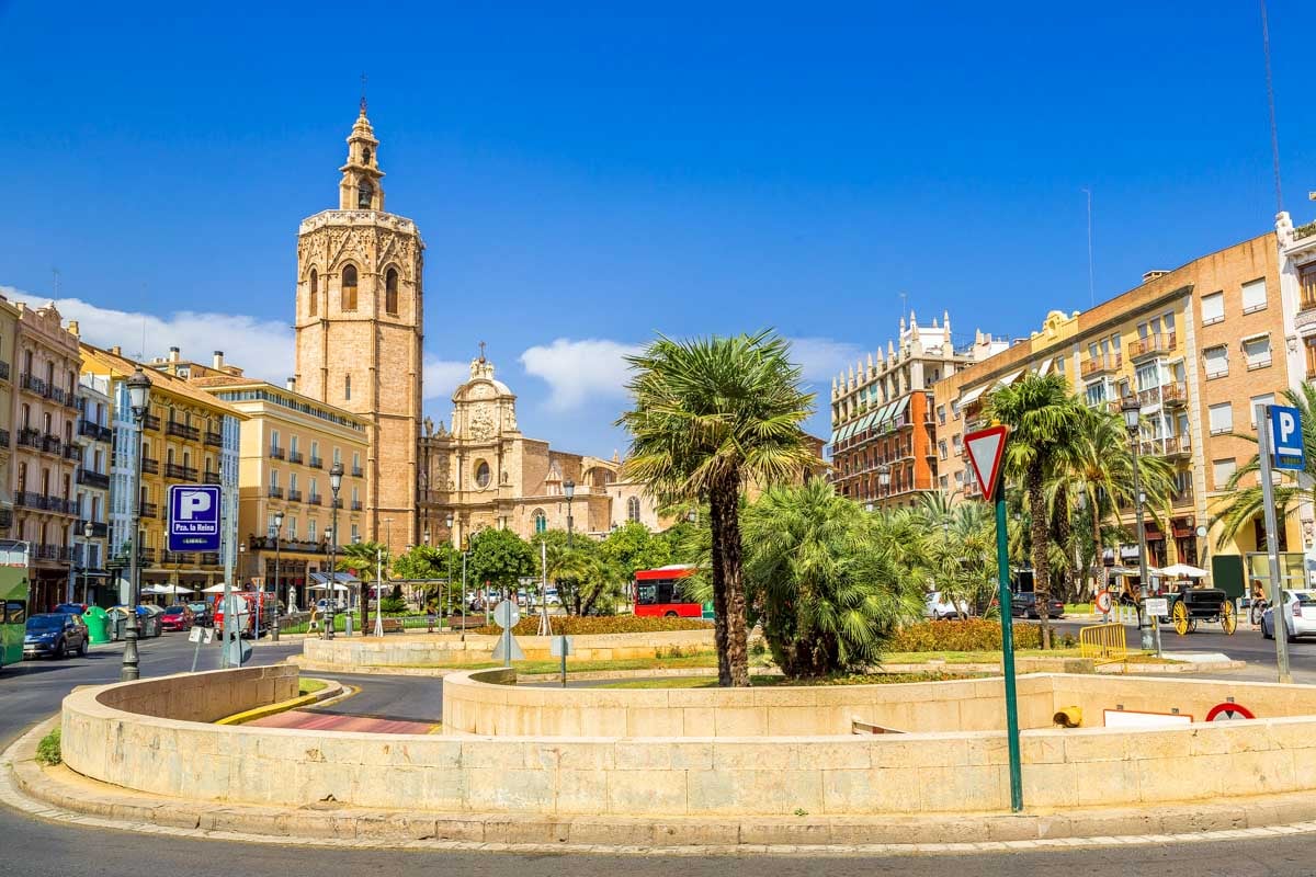 Queens Square and Bell tower in Valencia, Spain