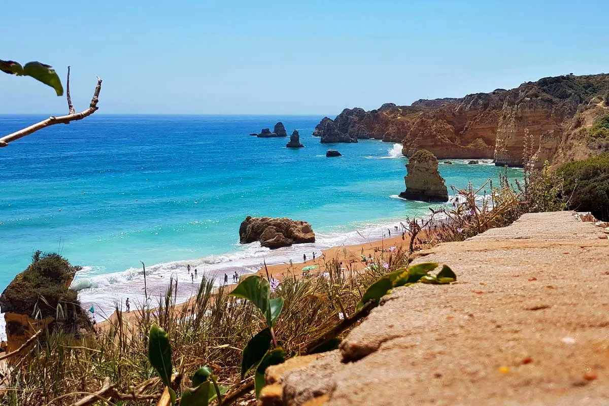 Rock formations in the beautiful beach of Praia Dona Ana in Lagos Portugal (1)