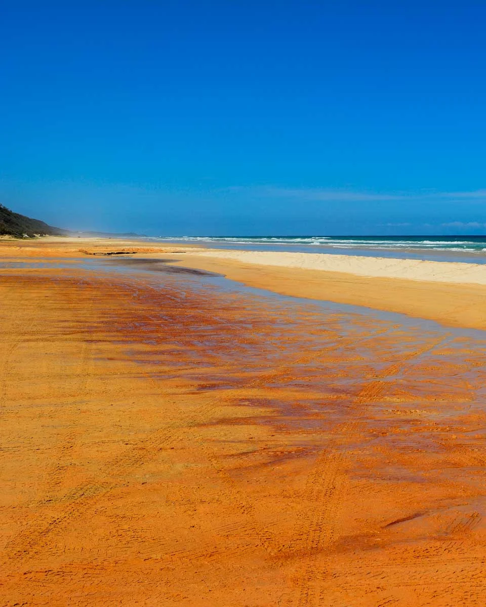 The 40 mile beach Great Beach Drive seen on a tour from Sunshine Coast Australia