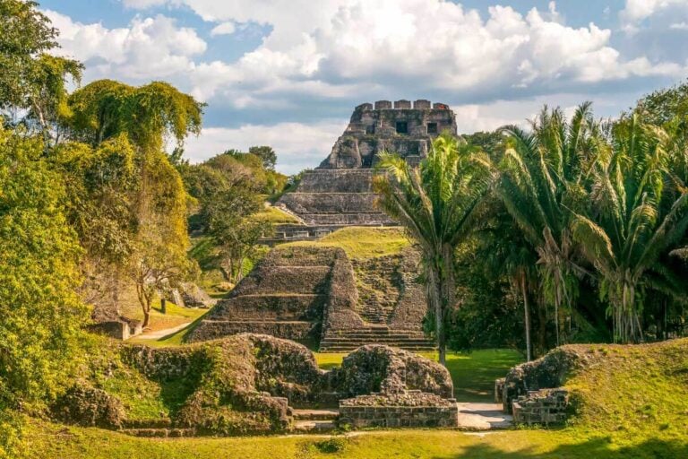 The ancient Xunantunich Mayan Ruins seen on a tour in Belize