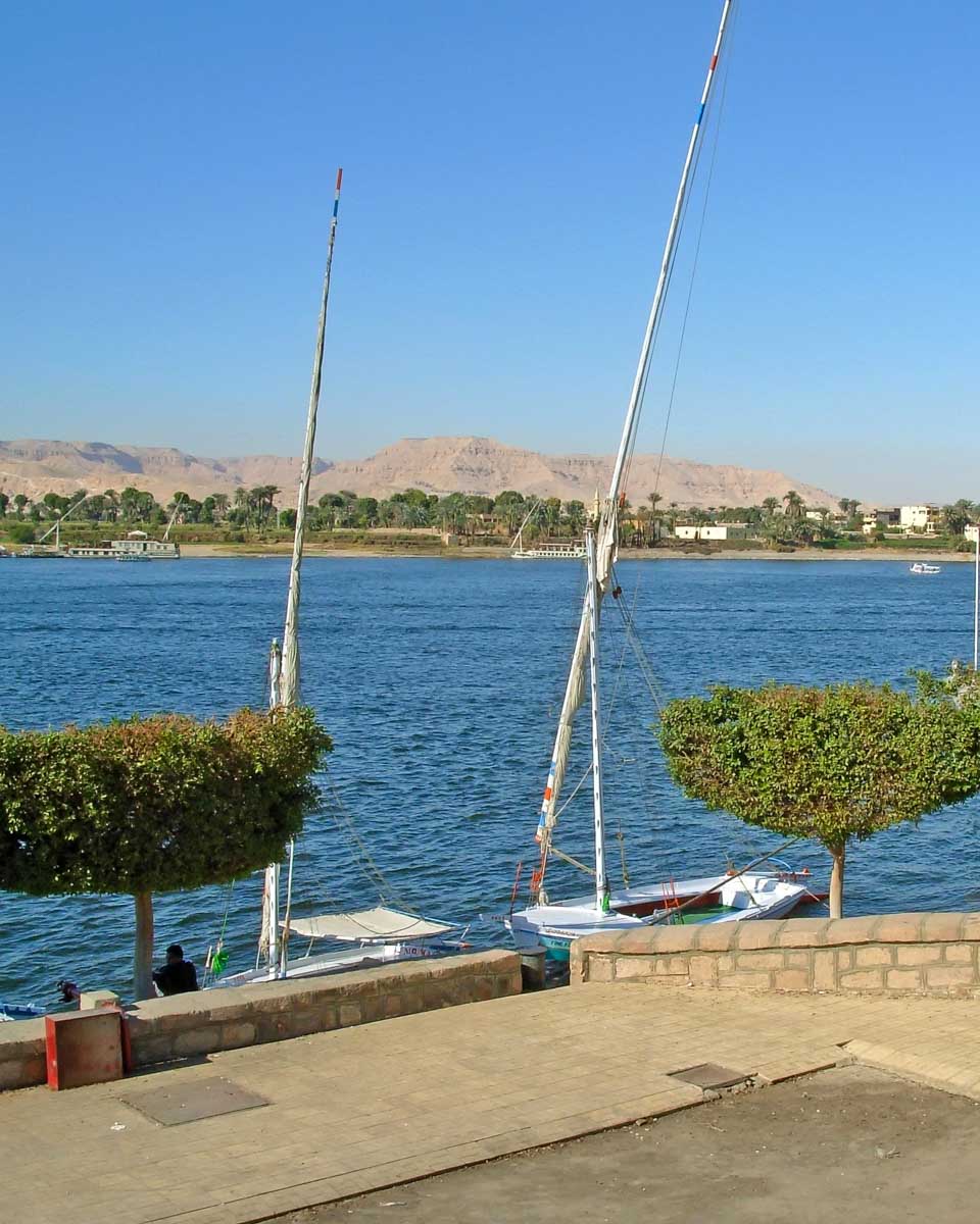 View of the Nile River in Luxor Egypt