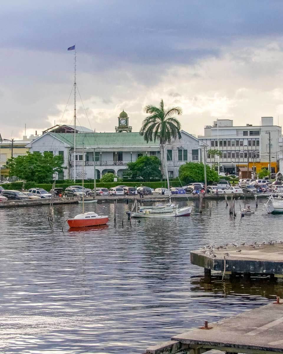 Waterfront promenade in Belize City Belize
