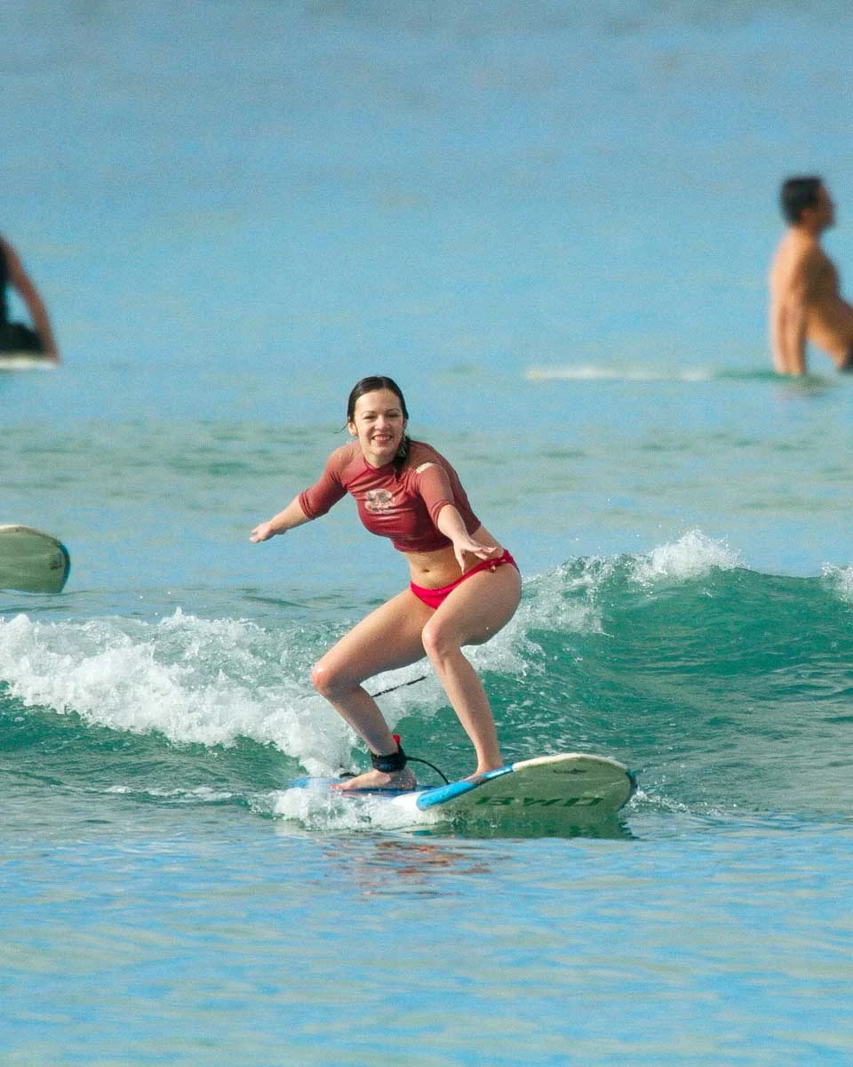 A person surfs in North Shore Oahu Hawaii (1)