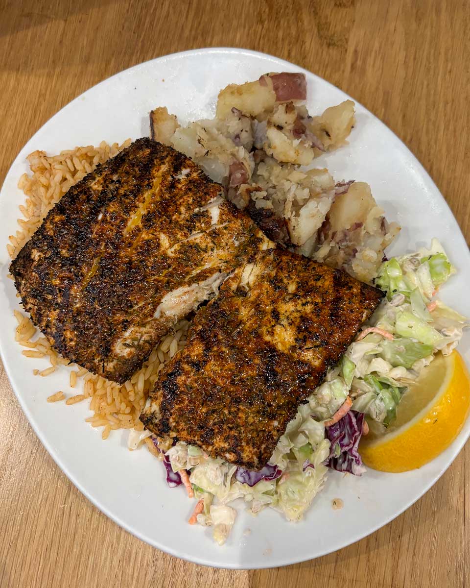 Food eaten at the Paia Fish Market Oahu Waikiki Hawaii