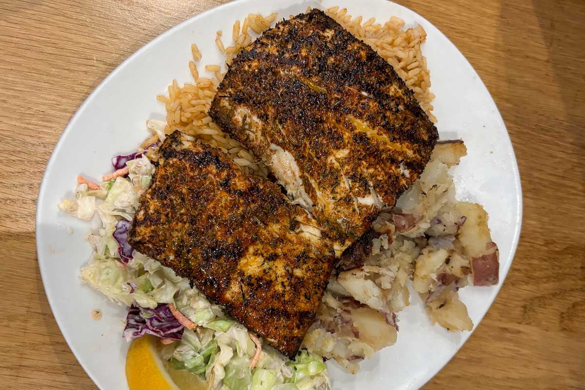 Grilled fish eaten for dinner in Ambergris Caye Belize (2)