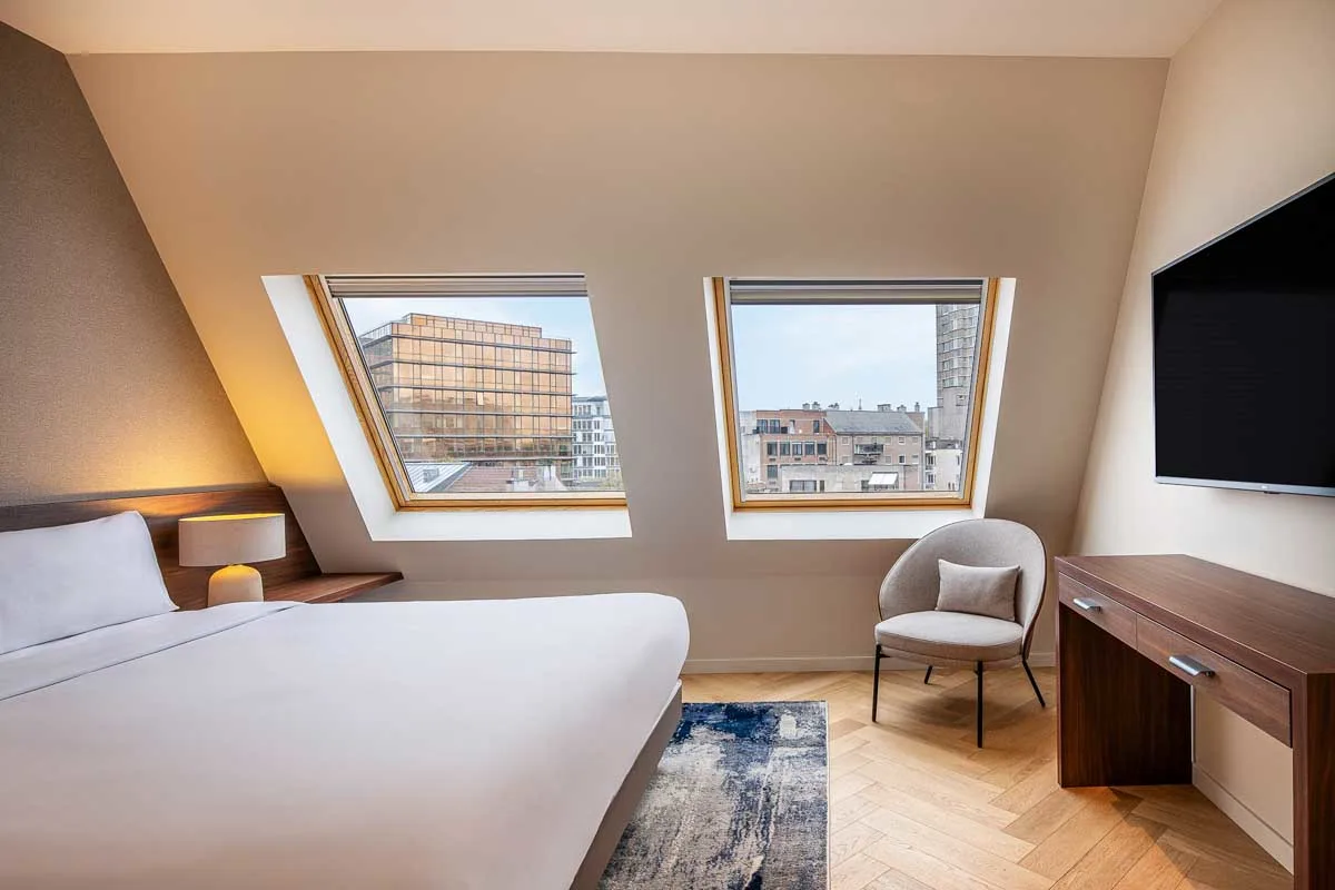 Hotel room with a view at Renaissance Brussels Hotel